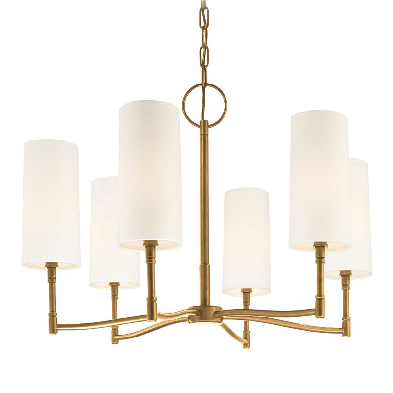 Dillon 6-Light Chandelier By Hudson Valley Lighting, Aged Brass/Old Bronze, Dimmable, UL Damp Rated