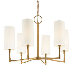 Dillon 6-Light Chandelier By Hudson Valley Lighting, Aged Brass/Old Bronze, Dimmable, UL Damp Rated