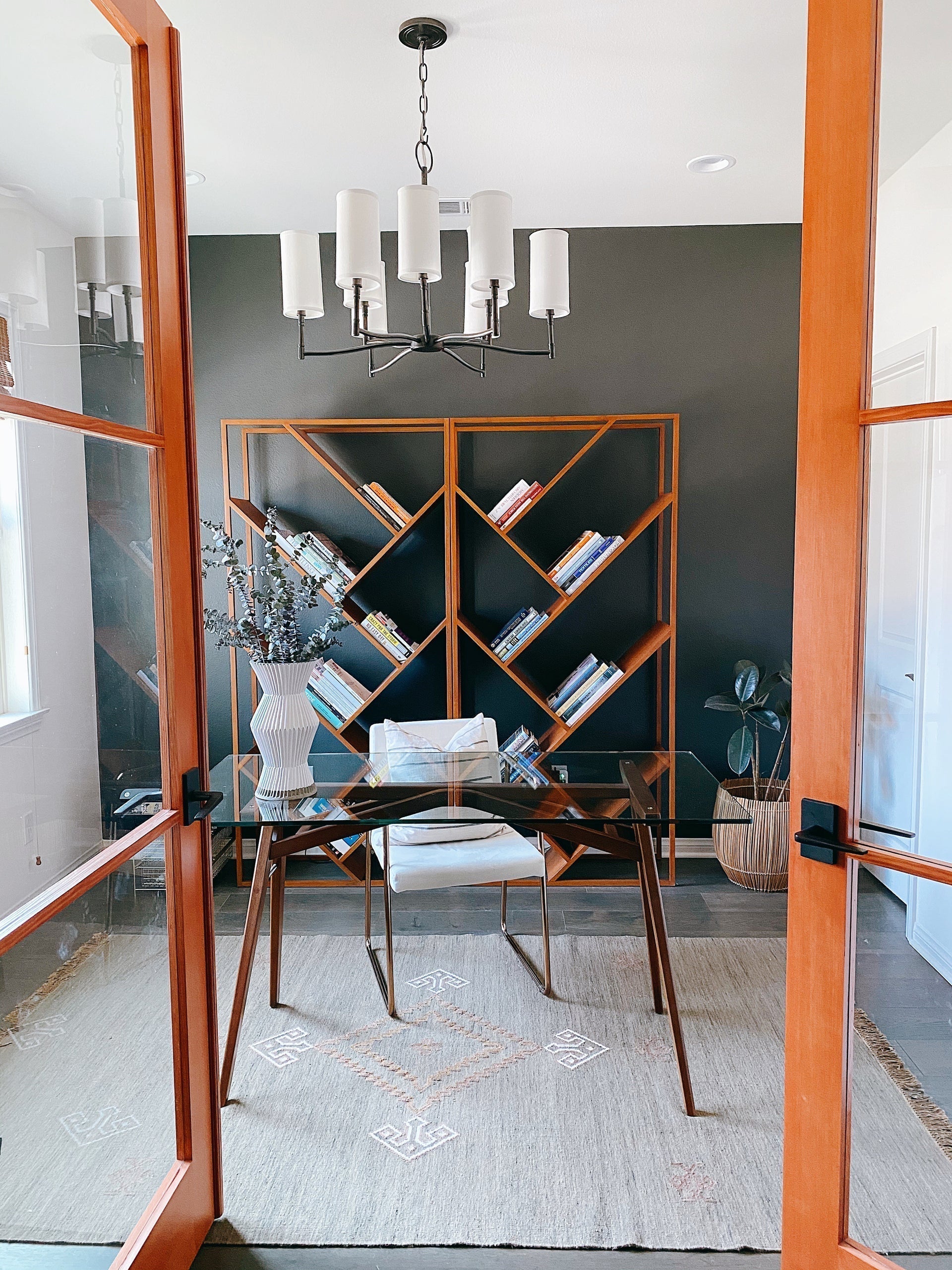 Dillon 9-Light Chandelier by Hudson Valley Lighting with Adjustable Height and Aged Brass Finish