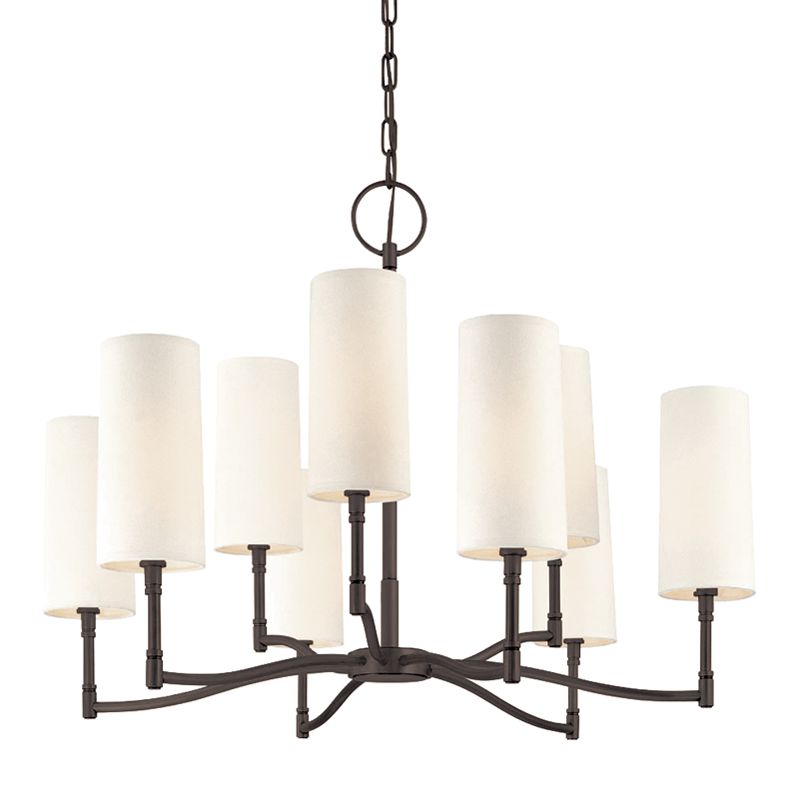 Dillon 9-Light Chandelier by Hudson Valley Lighting with Adjustable Height and Aged Brass Finish