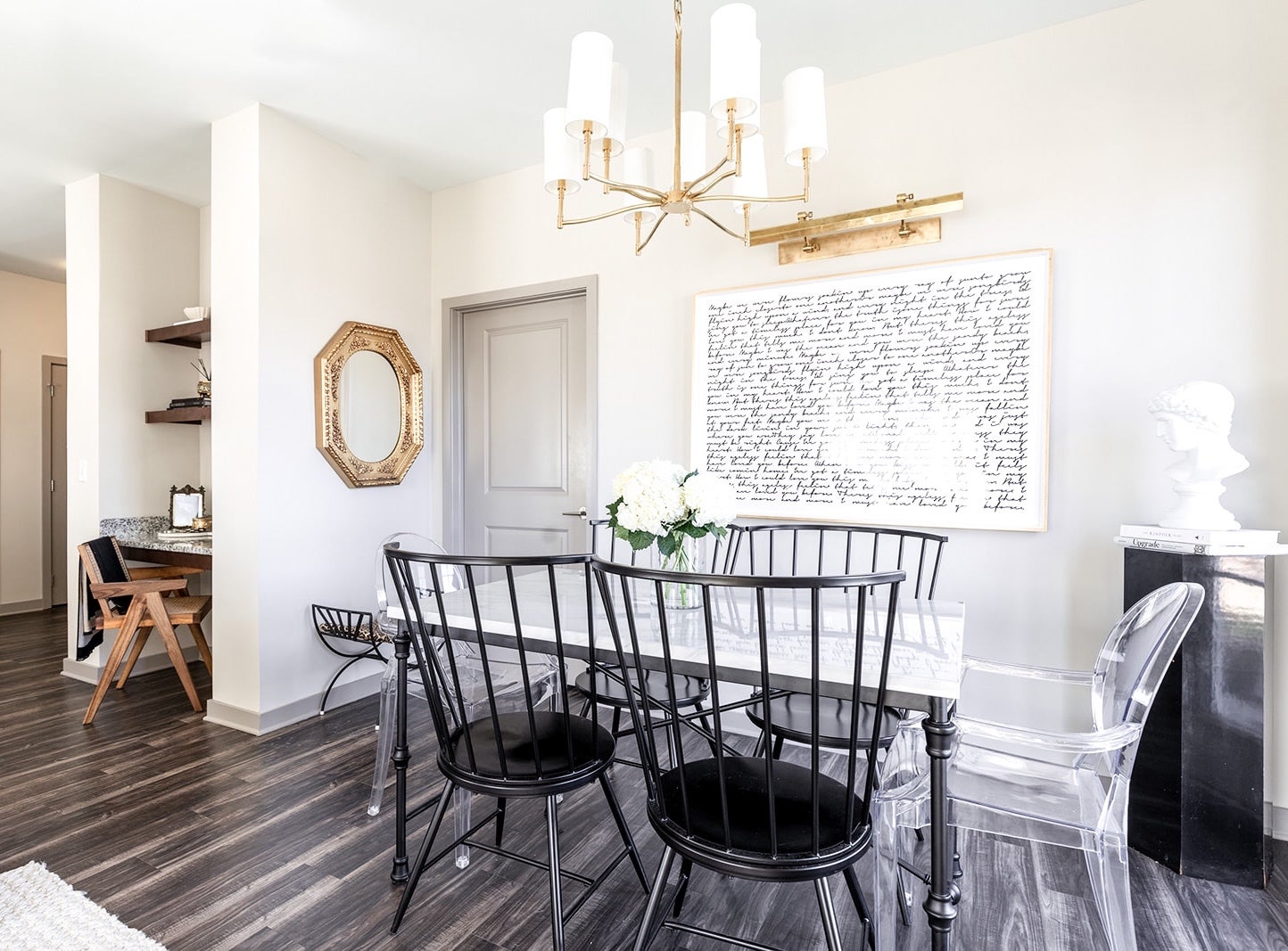 Dillon 9-Light Chandelier by Hudson Valley Lighting with Adjustable Height and Aged Brass Finish