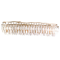 Dolce 7-Light Vanity Light by Corbett Lighting in Champagne Leaf Finish with Capiz Shell Shades