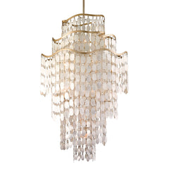 Dolce Chandelier by Corbett Lighting, 19-Light, Adjustable Height, Champagne Leaf Finish