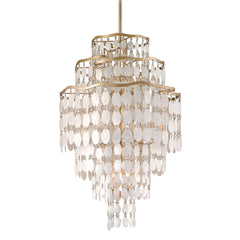 Dolce 12-Light Chandelier By Corbett Lighting With Capiz Shell Shades And Dimmer Capability