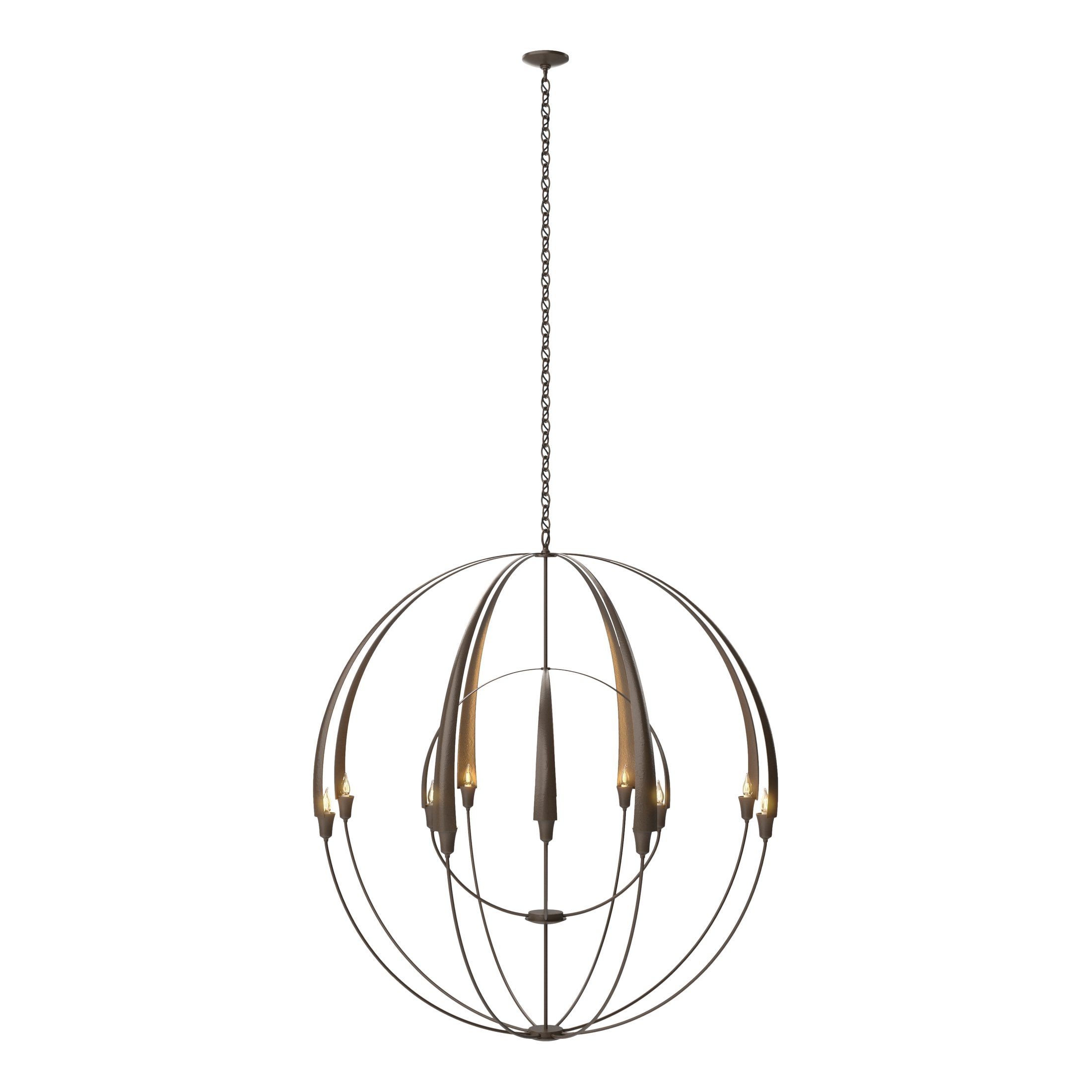 Hubbardton Forge Double Cirque 12-Bulb Large Scale Chandelier, 51.1" H x 48.3" D, Multiple Finishes