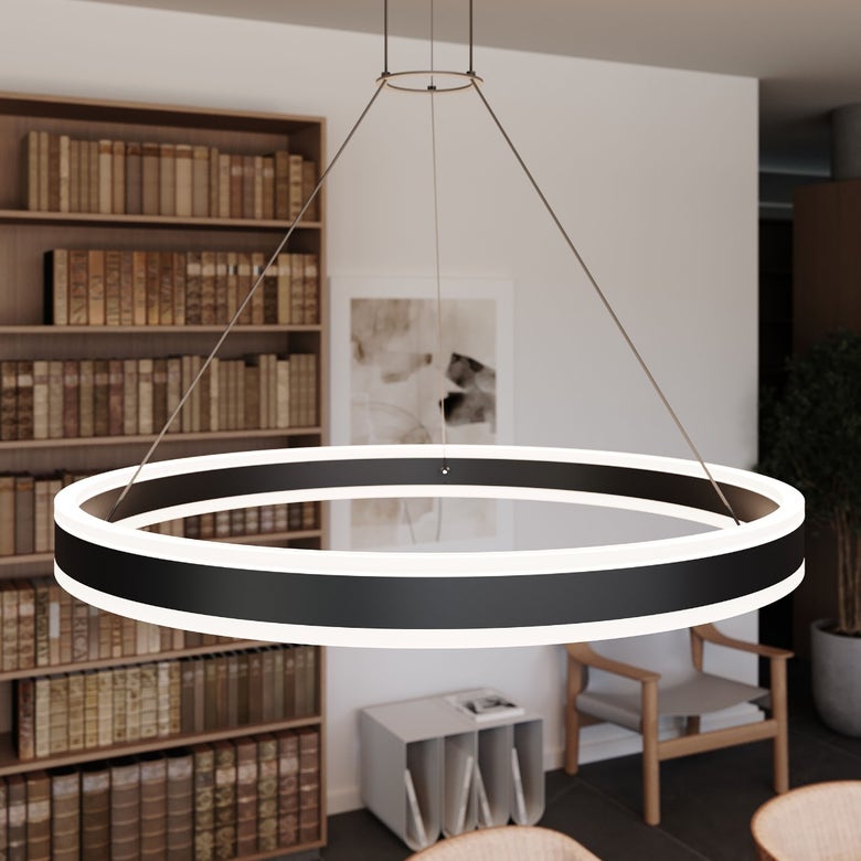 32-Inch Double Corona Ring Pendant Light by SONNEMAN - Dimmable LED, Energy Efficient, Sleek Design
