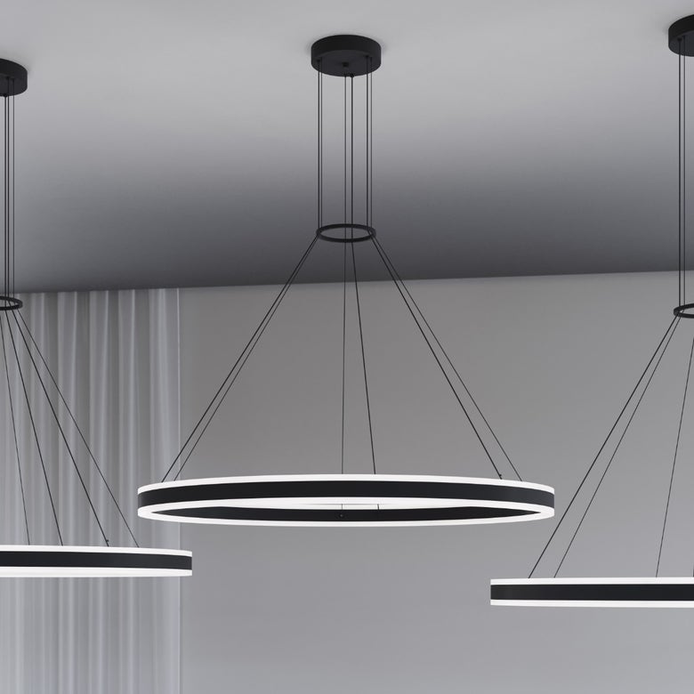 SONNEMAN Double Corona 48-Inch LED Ring Pendant Light, Dimmable, 6210 Lumens, Adjustable Height