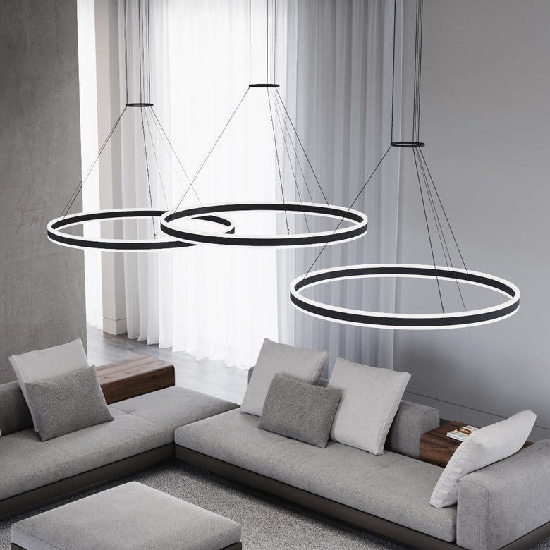 SONNEMAN Double Corona 48-Inch LED Ring Pendant Light, Dimmable, 6210 Lumens, Adjustable Height