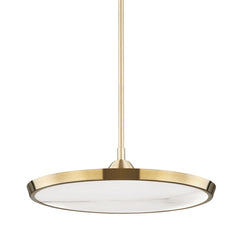 Hudson Valley Lighting 3621 Large Draper Pendant Light with Alabaster Shade and Adjustable Height