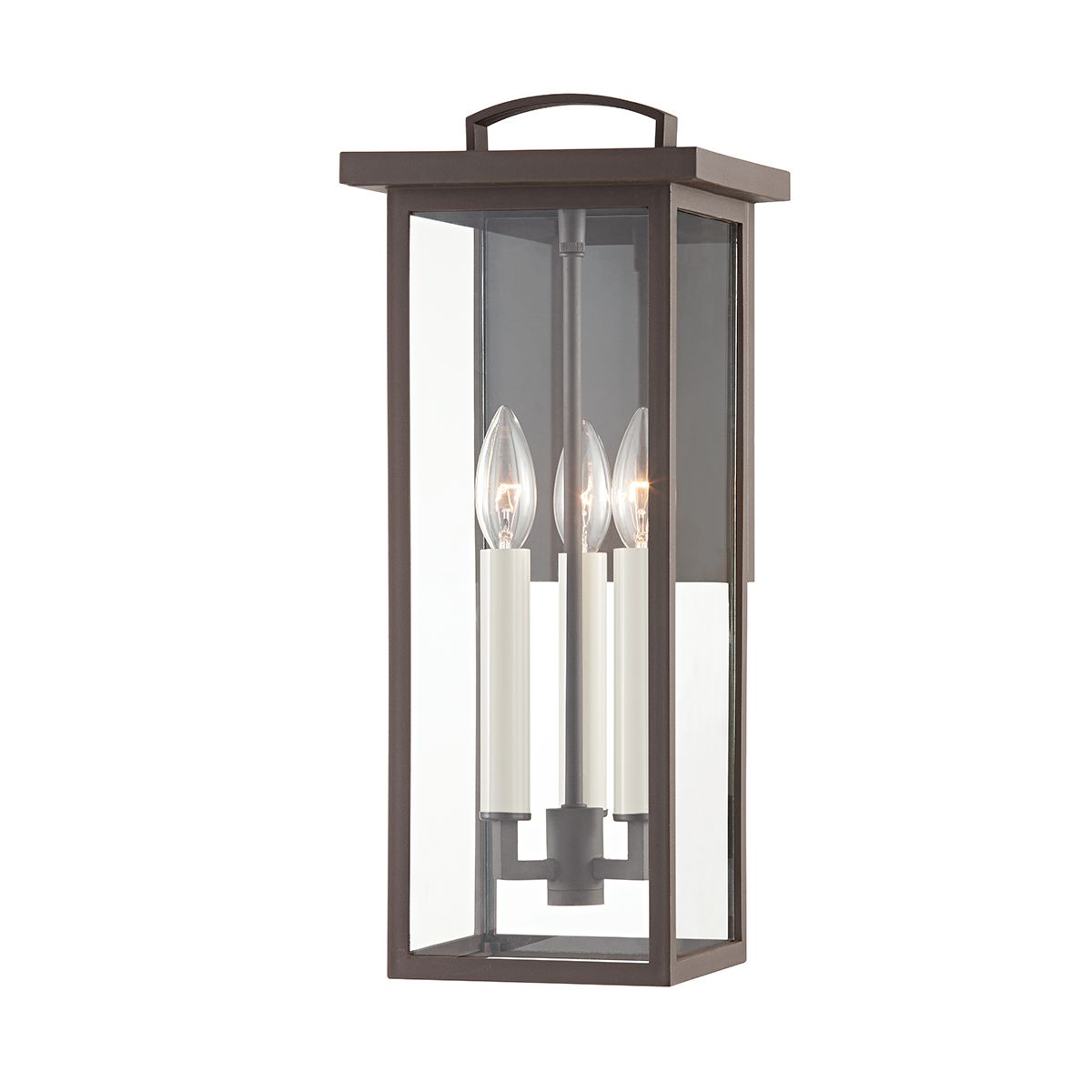 Troy Lighting Eden 18 Inch Medium Outdoor Sconce - Textured Black/Bronze, UL Wet Rated, 3 Bulbs, Dimmable