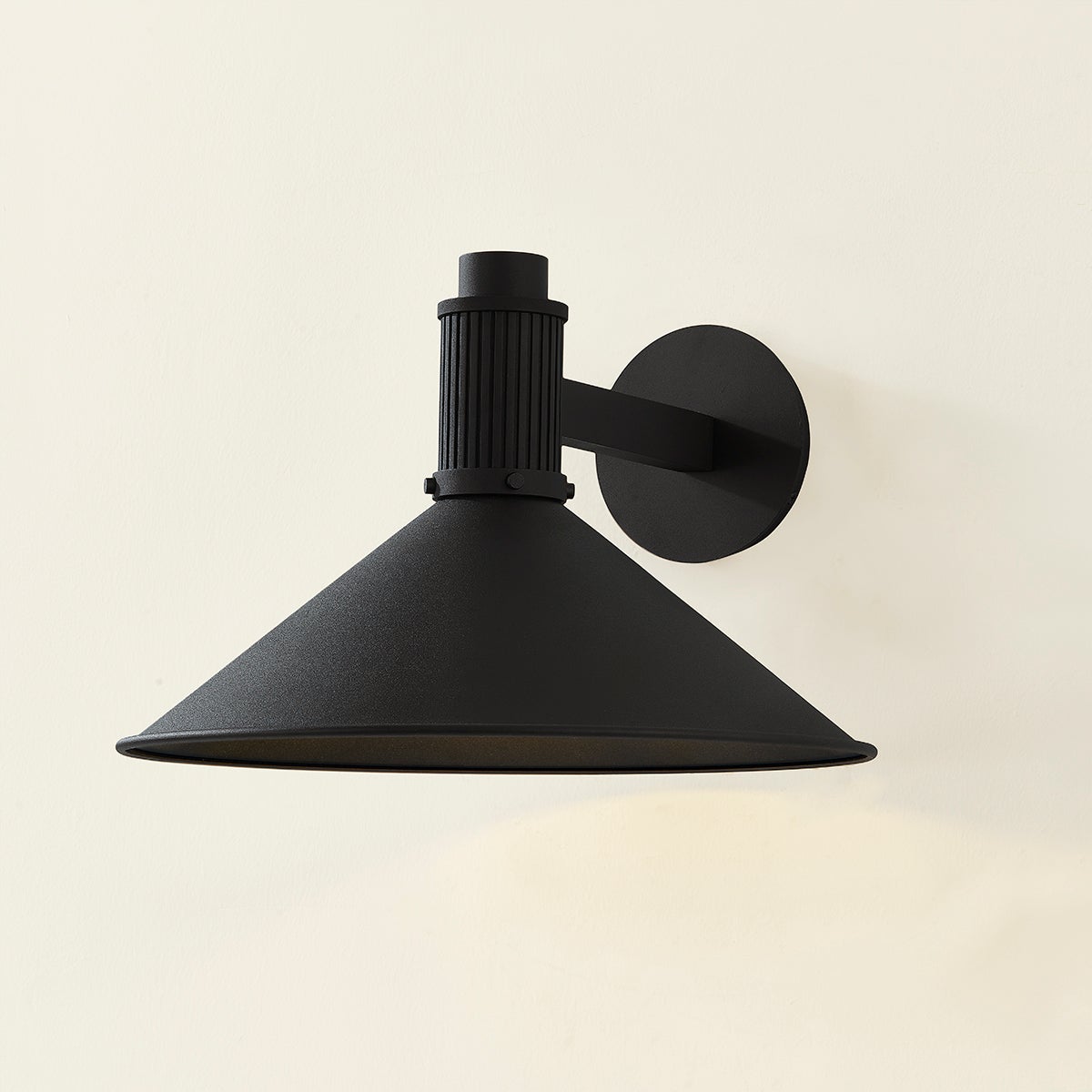 Elani 15-Inch Large Outdoor Wall Sconce by Troy Lighting, Dimmable, Wet Location Rated, Black Finish