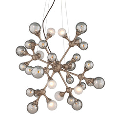 Element Chandelier 33.75" By Corbett Lighting, 32 Lights, Dimmable, Vienna Bronze, ETL Damp Rated