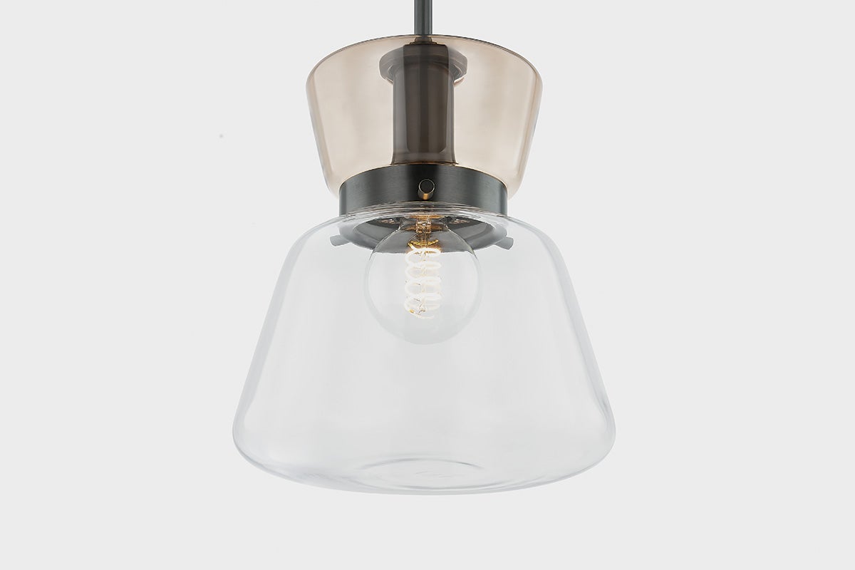 Mitzi Elodie Small Pendant Light, Adjustable 14.75" to 50.75", Dimmable, UL Damp Rated, Modern Design