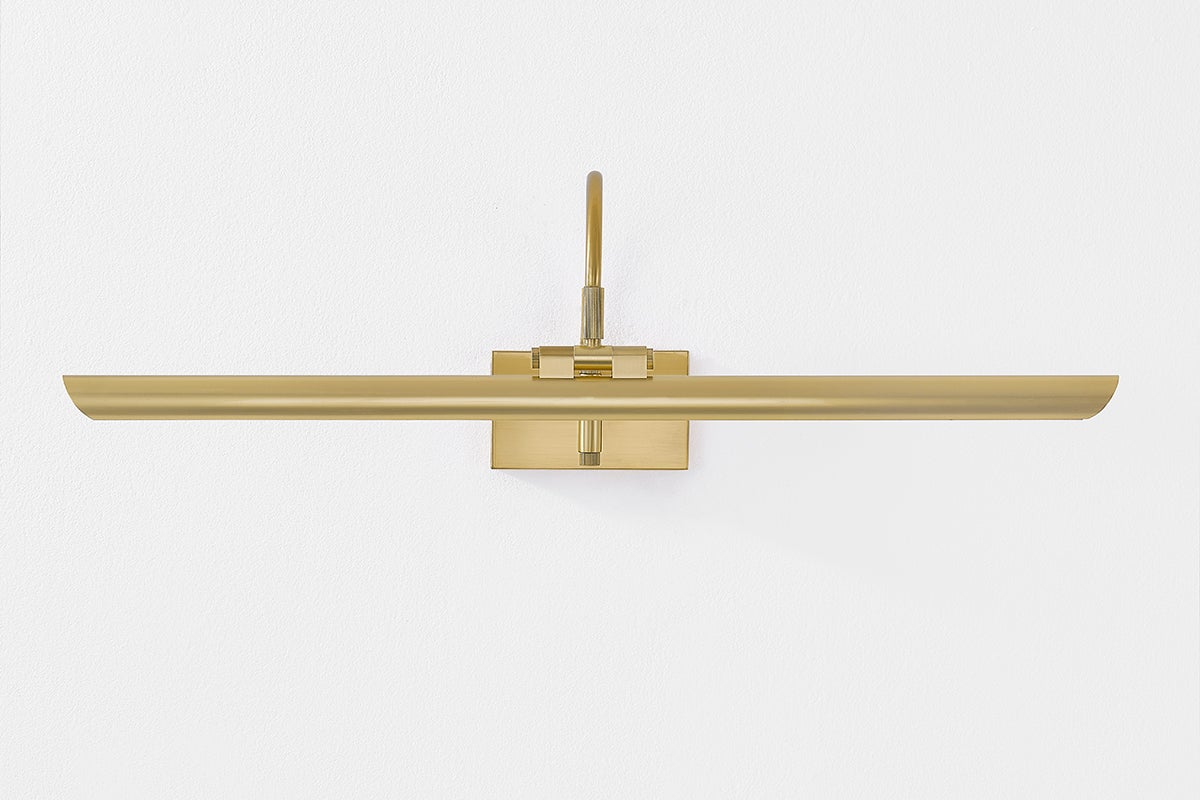 Mitzi Elowen Large Dimmable Picture Light - 750 Lumens, 3000K Warm White, Aged Brass Finish