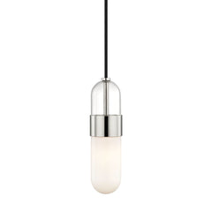 Mitzi Emilia Pendant Light, Dimmable Capsule Shade, Modern Design in Polished Brass/Nickel, UL Damp Rated