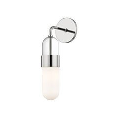 Mitzi Emilia Sconce H126101 - Elegant Wall Light With Clear Glass Shade, Dimmable, Brass/Nickel Finish