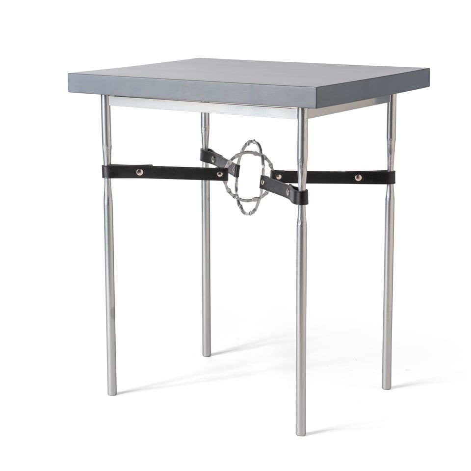 Equus Wood Top Side Table 26.1"H x 22"W x 18"D by Hubbardton Forge - Customizable Leather and Wood Finishes