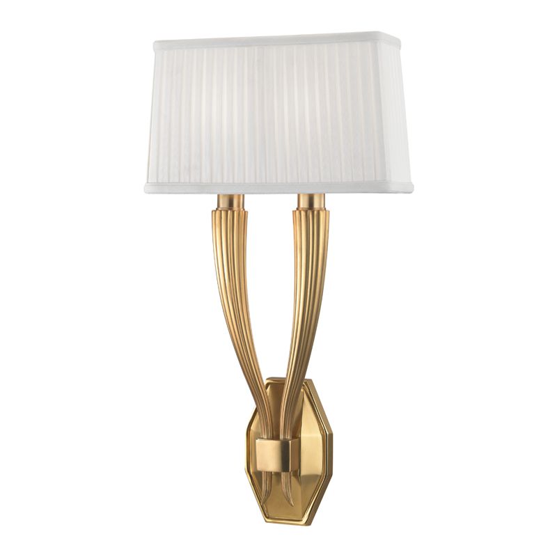 Hudson Valley Lighting Erie 2-Light Wall Sconce with Multifaceted Backplate and Dimmable Functionality