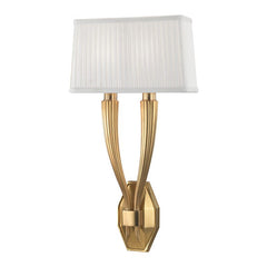 Hudson Valley Lighting Erie 2-Light Wall Sconce with Multifaceted Backplate and Dimmable Functionality