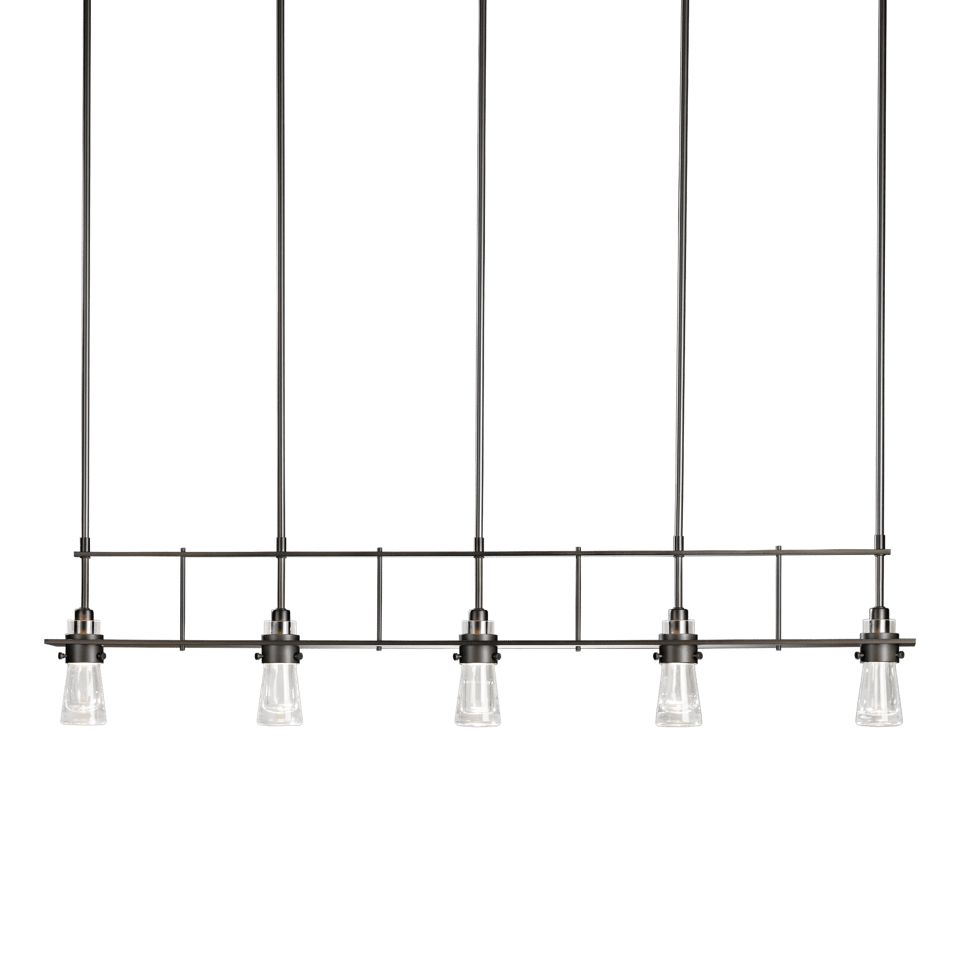 Hubbardton Forge Erlenmeyer 5-Light Pendant, Adjustable Height, Clear Glass, Various Finishes