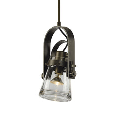 Hubbardton Forge Erlenmeyer Large Mini Pendant Light, Clear Glass, Dimmable, 60W E26 Base, Adjustable Height