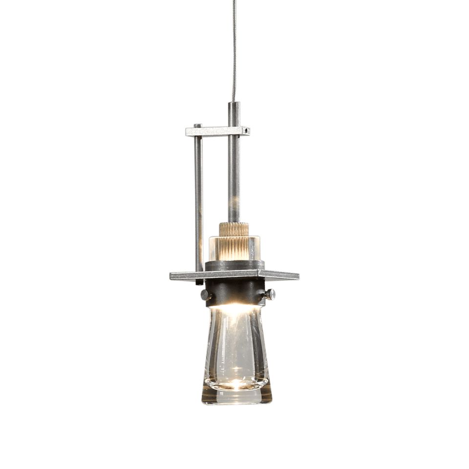 Hubbardton Forge Erlenmeyer 50W Low Voltage Mini Pendant Light - Clear Glass, Dimmable, Damp Rated