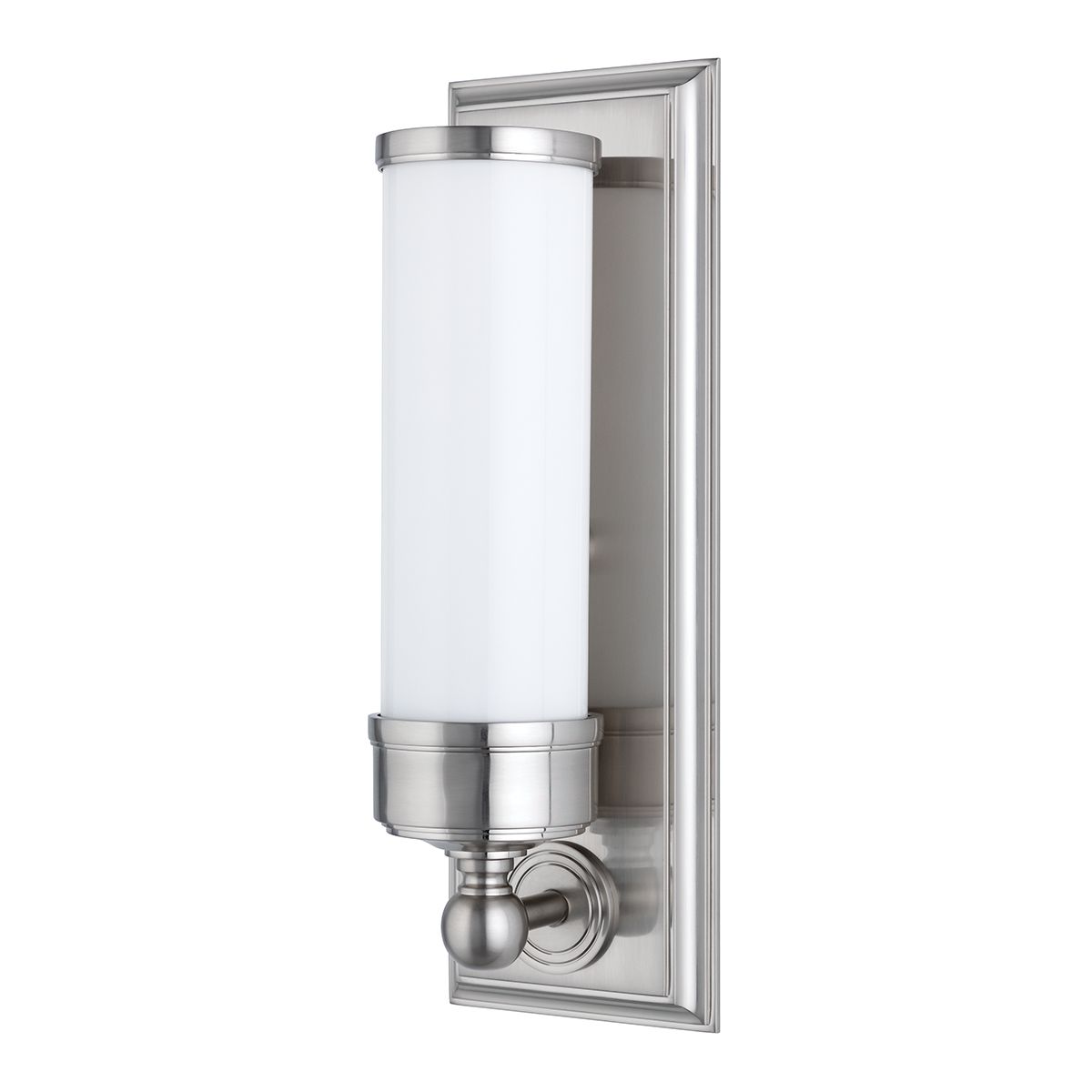 Hudson Valley Lighting Everett Bath Sconce, Opal Glossy Glass, Dimmable, Aged Brass, Nickel Finishes