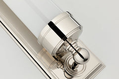 Hudson Valley Lighting Everett Bath Sconce, Opal Glossy Glass, Dimmable, Aged Brass, Nickel Finishes