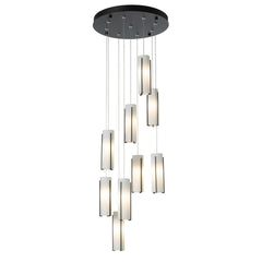 Exos Glass 9-Light Pendant By Hubbardton Forge - Dimmable Modern Design With Opal Shades
