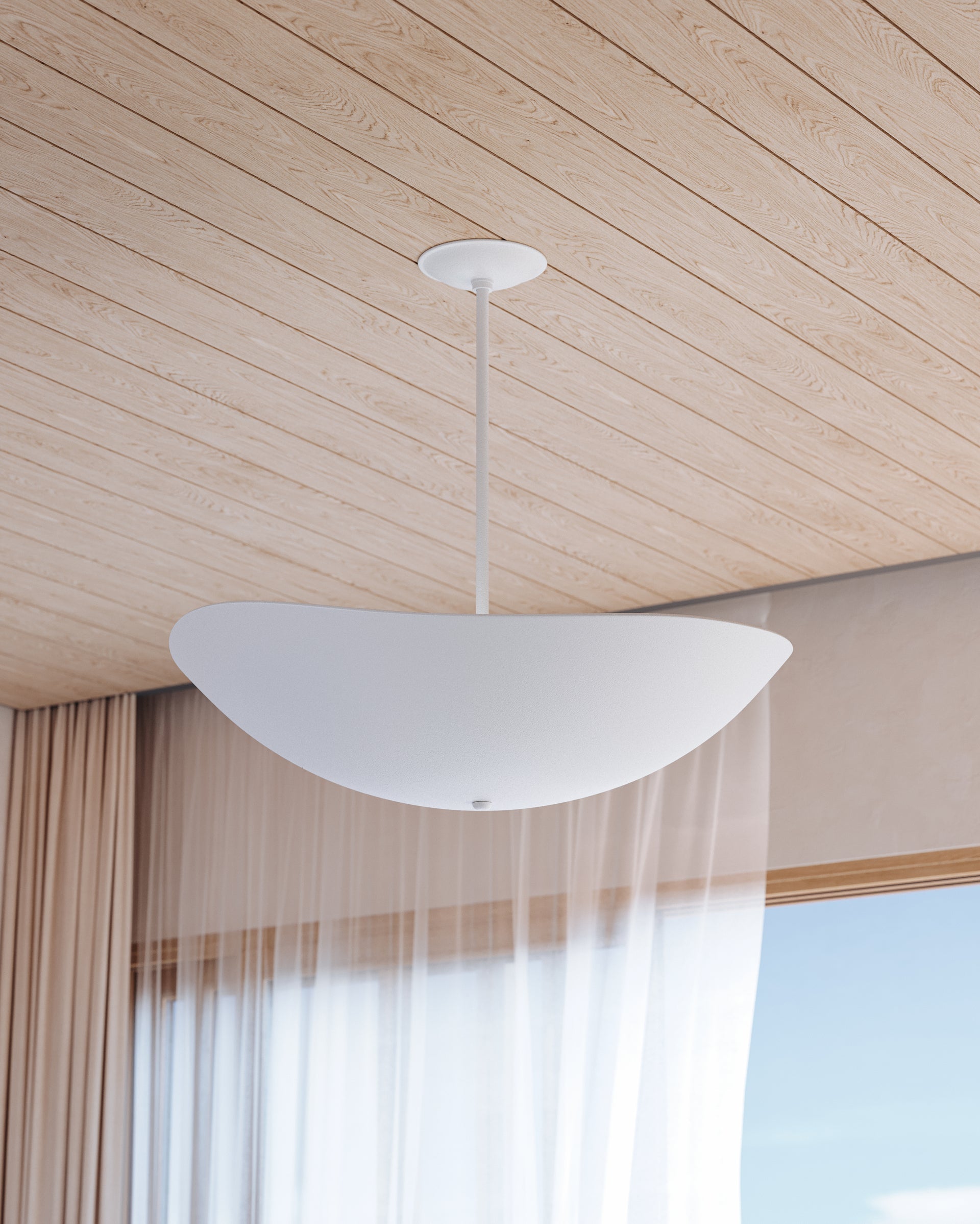 Fabius Large Pendant Light 6" H x 36" W by Hudson Valley Lighting - Elegant White Plaster Design