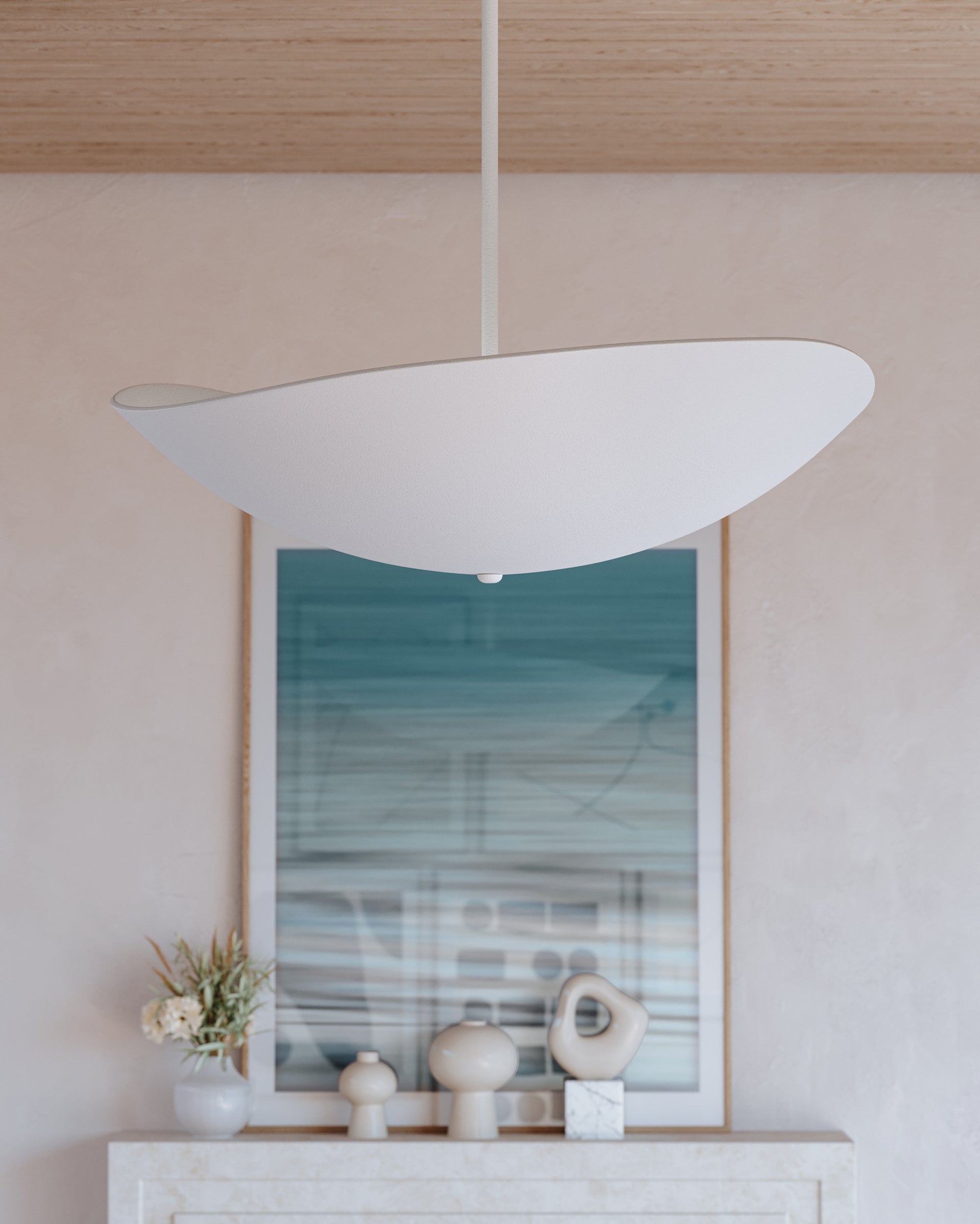 Fabius Large Pendant Light 6" H x 36" W by Hudson Valley Lighting - Elegant White Plaster Design