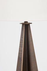Finn Table Lamp by Troy Lighting, 30" Height, Dimmable, Energy-Efficient, Bronze Leaf Finish, Off-White Shade