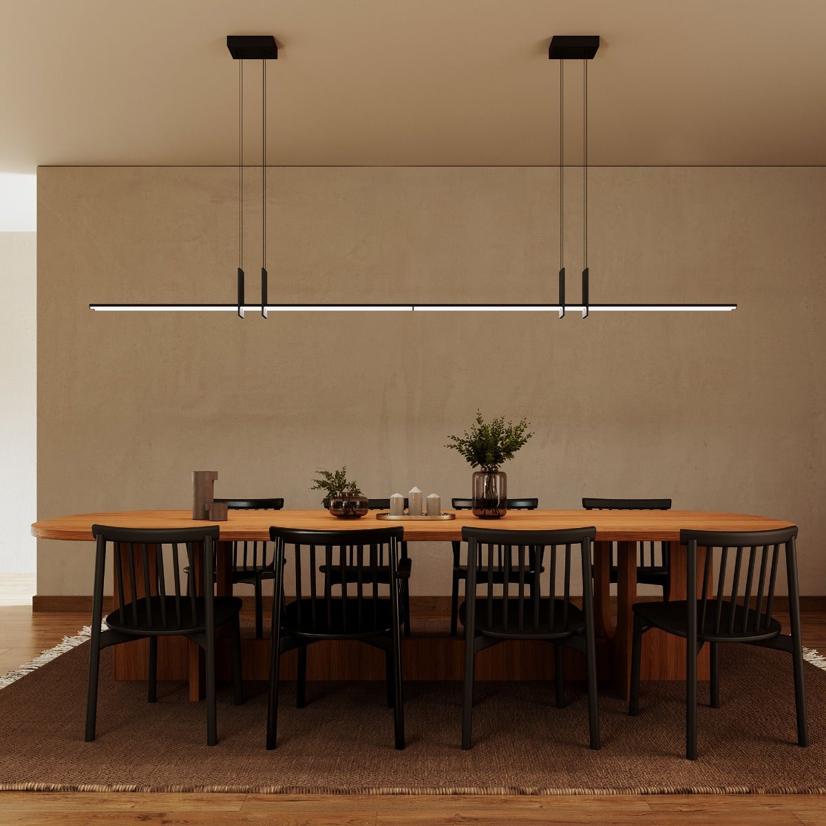 SONNEMAN Fino Duo Pendant Light, 7320 Lumens, Dimmable, 30W, Modern Design, 19.5" Height, 59.25" Length