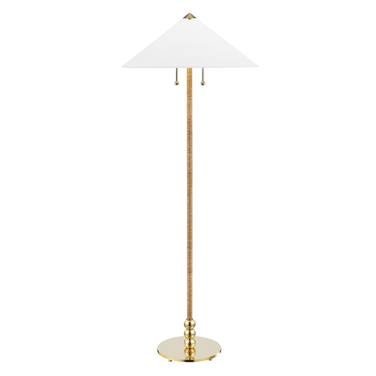 Flare Floor Lamp 53" Height by Hudson Valley Lighting, Dimmable, Aged Brass & Polished Nickel Finish
