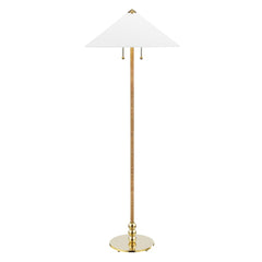 Flare Floor Lamp 53" Height by Hudson Valley Lighting, Dimmable, Aged Brass & Polished Nickel Finish