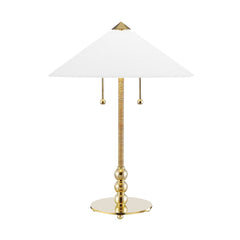 Flare Table Lamp by Hudson Valley Lighting, Dimmable, Aged Brass Finish, Elegant Orb Design