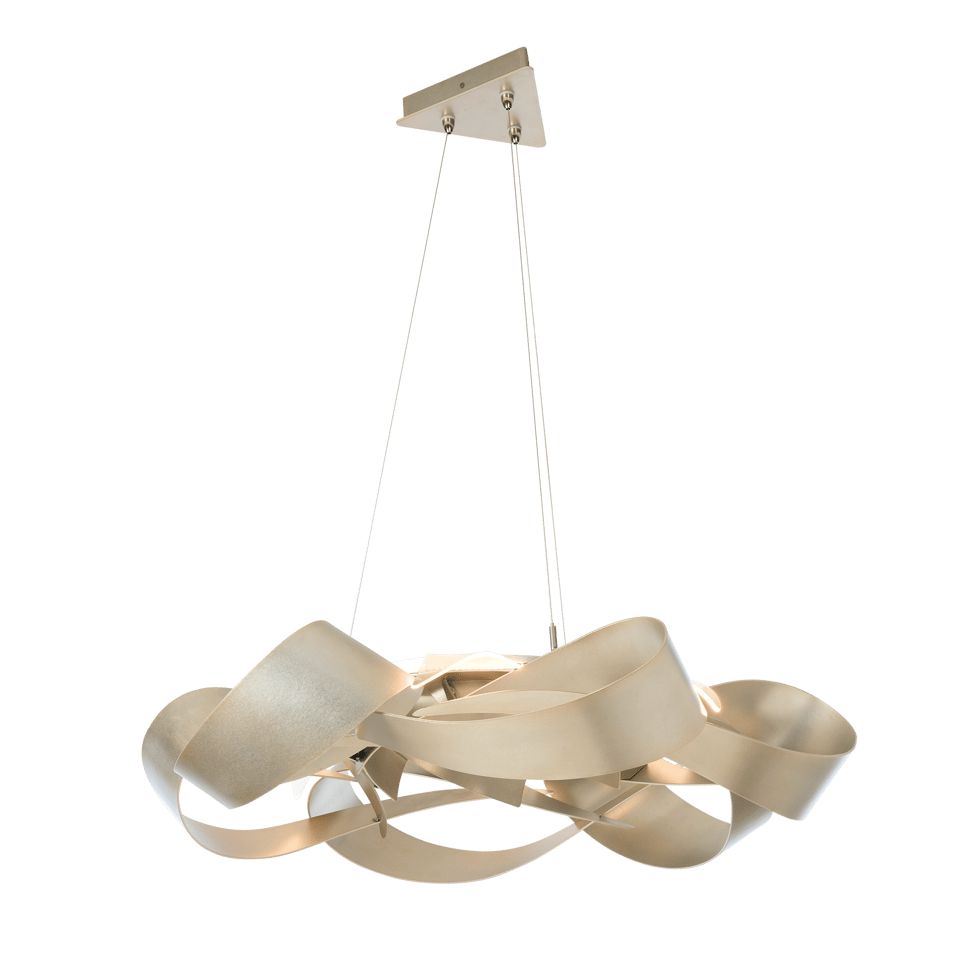 Flux Large 6-Light LED Pendant by Hubbardton Forge - Adjustable Height, Dimmable, Multiple Finishes