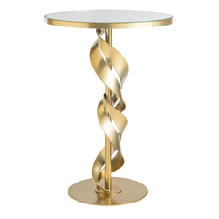 Hubbardton Forge Folio Glass Top Accent Table with Hand-Forged Steel Base – Custom Finish Options
