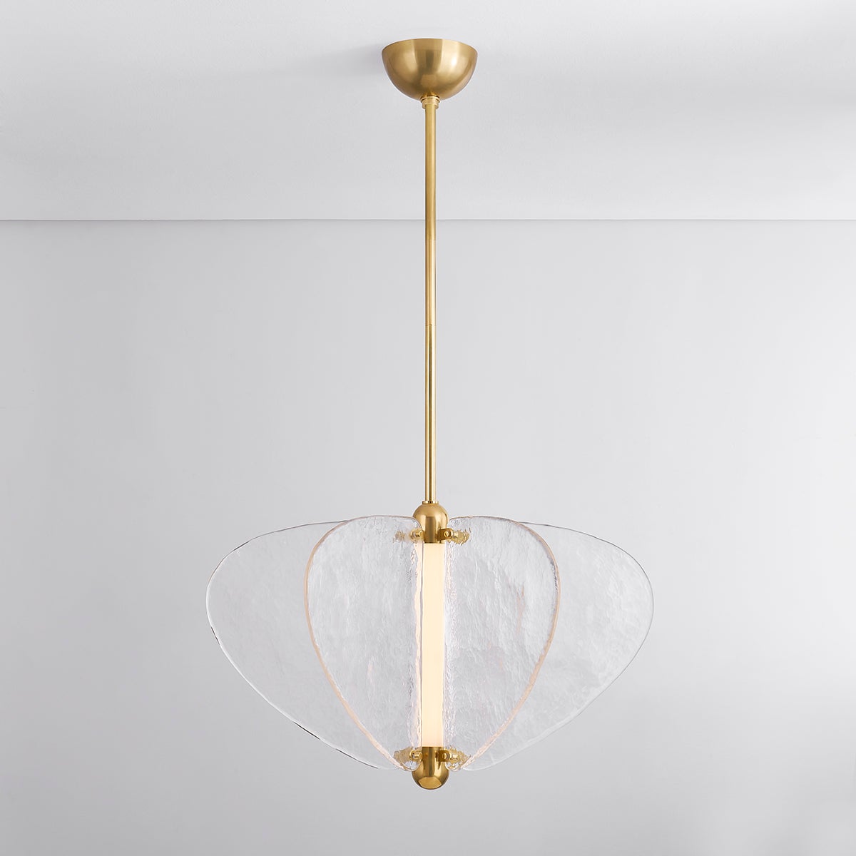 Freya Large Pendant Light By Corbett Lighting, Vintage Brass, Adjustable Height, 675 Lumens