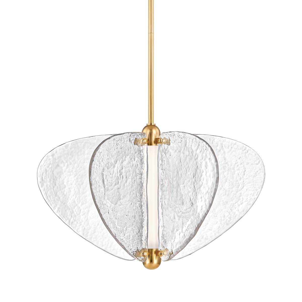 Freya Large Pendant Light By Corbett Lighting, Vintage Brass, Adjustable Height, 675 Lumens