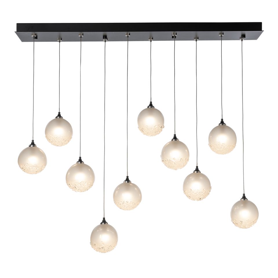 Hubbardton Forge Fritz Globe 10-Light Pendant – Adjustable Height, Dimmable, UL Damp Rated, Glass Spheres