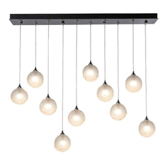Hubbardton Forge Fritz Globe 10-Light Pendant – Adjustable Height, Dimmable, UL Damp Rated, Glass Spheres