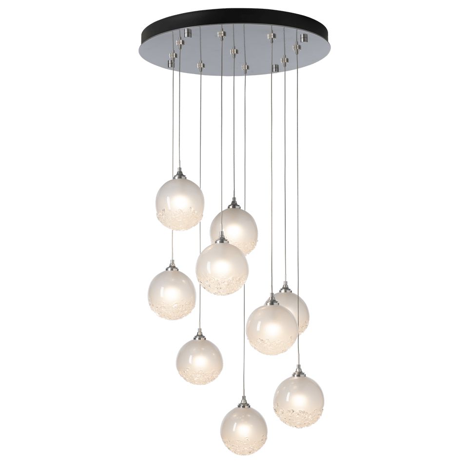 Hubbardton Forge Fritz Globe 9-Light Pendant Fixture with Dimmable Feature and Elegant Glass Spheres