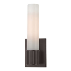Fulton Sconce by Hudson Valley Lighting 1821 with Dimmable Opal Glass Shade, Multiple Finishes