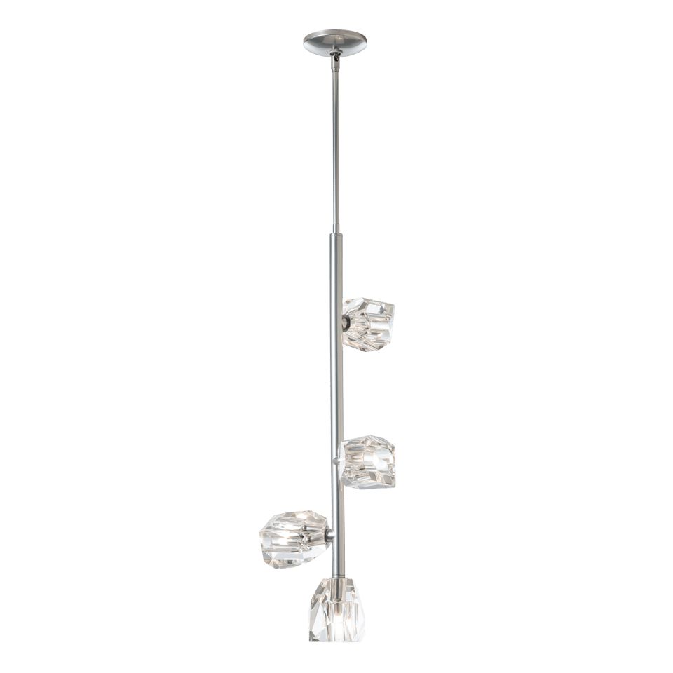 Gatsby 4-Light Vertical Pendant by Hubbardton Forge, Dimmable Cut Crystal, Adjustable Heights