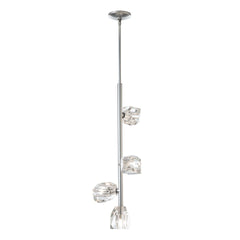 Gatsby 4-Light Vertical Pendant by Hubbardton Forge, Dimmable Cut Crystal, Adjustable Heights