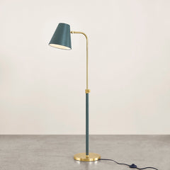 Mitzi Georgann 52" Floor Lamp With Aged Brass & Studio Green Finish - Dimmable, Elegant Design