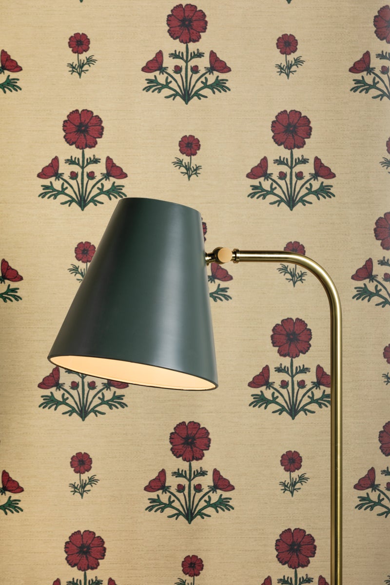 Mitzi Georgann 52" Floor Lamp With Aged Brass & Studio Green Finish - Dimmable, Elegant Design