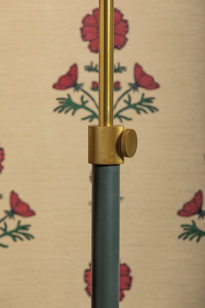 Mitzi Georgann 52" Floor Lamp With Aged Brass & Studio Green Finish - Dimmable, Elegant Design