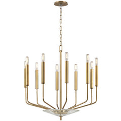 Gideon 10-Light Chandelier By Hudson Valley Lighting, Aged Brass Finish, Dimmable, Versatile Design